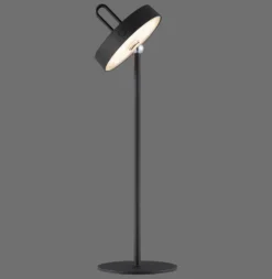 JUST LIGHT. Lámpara de mesa LED recargable Amag, negra, hierro, IP44