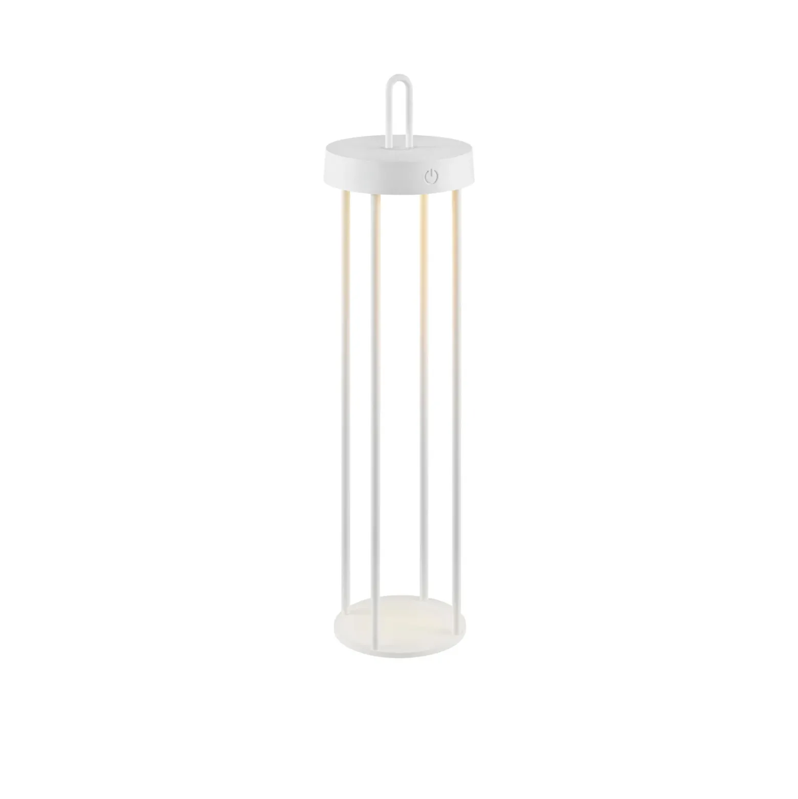 JUST LIGHT. Lámpara de mesa LED recargable Anselm, blanca, 50 cm, hierro