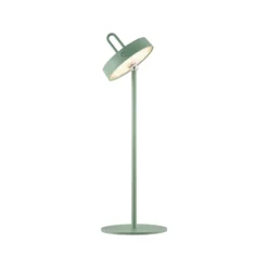 JUST LIGHT. Lámpara de mesa LED recargable Amag, verde, hierro, IP44