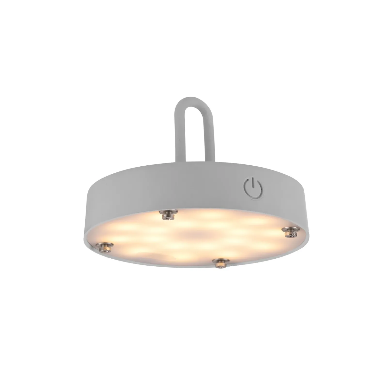 JUST LIGHT. Lámpara de mesa LED recargable Akuba gris-beige 22cm bambú