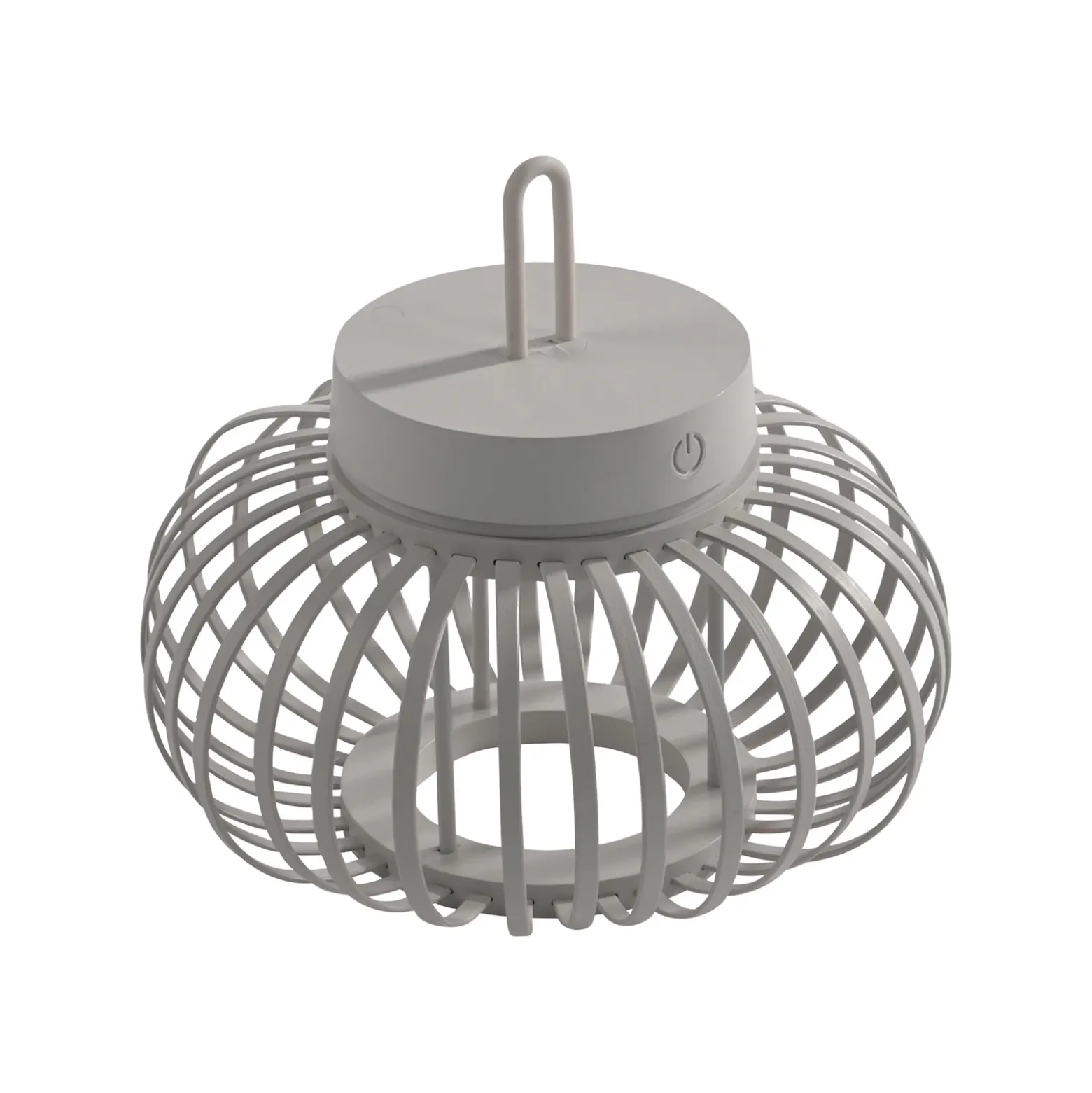 JUST LIGHT. Lámpara de mesa LED recargable Akuba gris-beige 22cm bambú