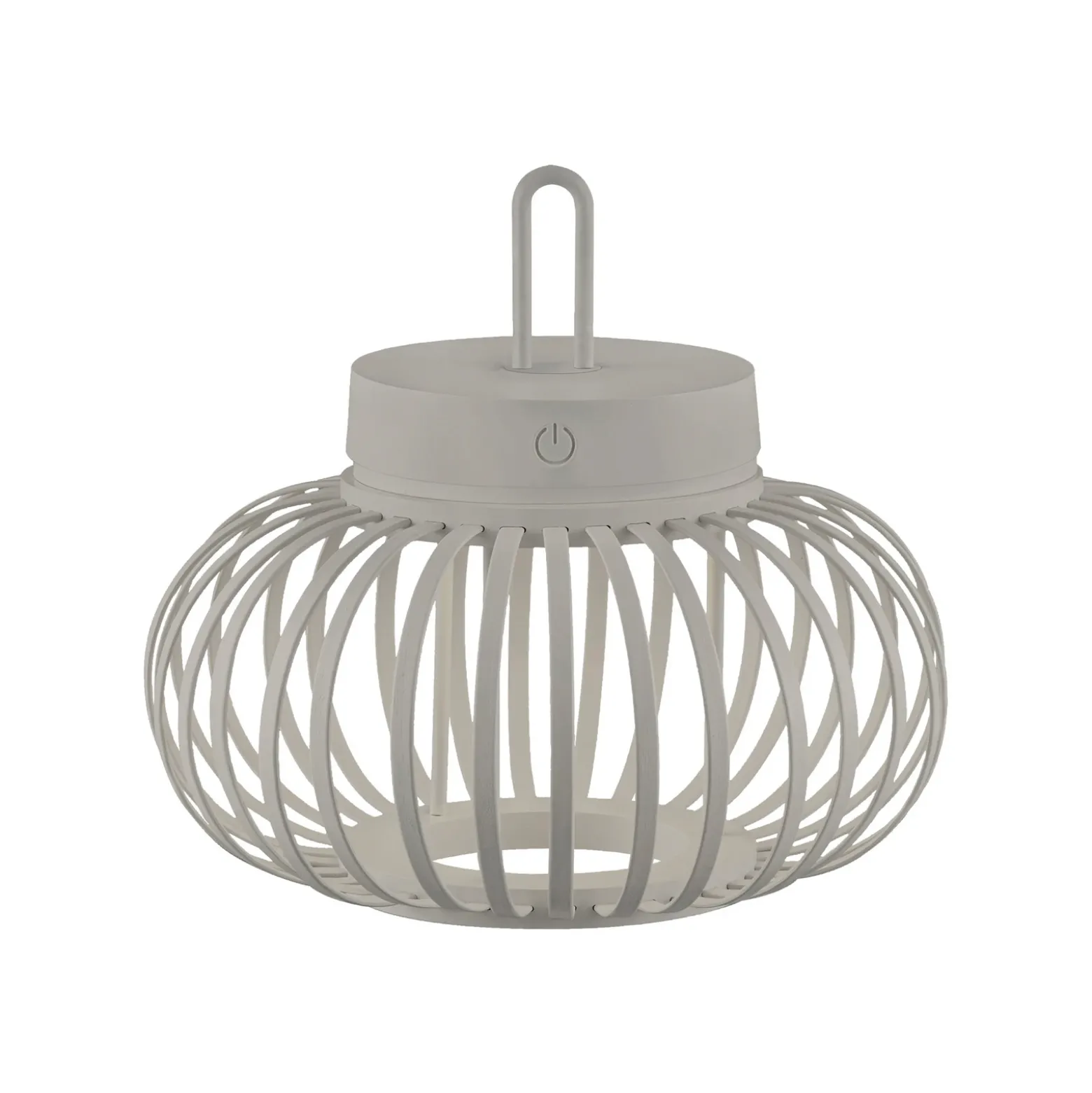 JUST LIGHT. Lámpara de mesa LED recargable Akuba gris-beige 22cm bambú