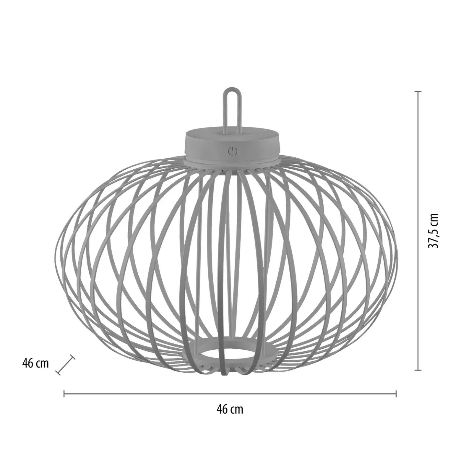 JUST LIGHT. Lámpara de mesa LED recargable Akuba gris-beige 37cm bambú