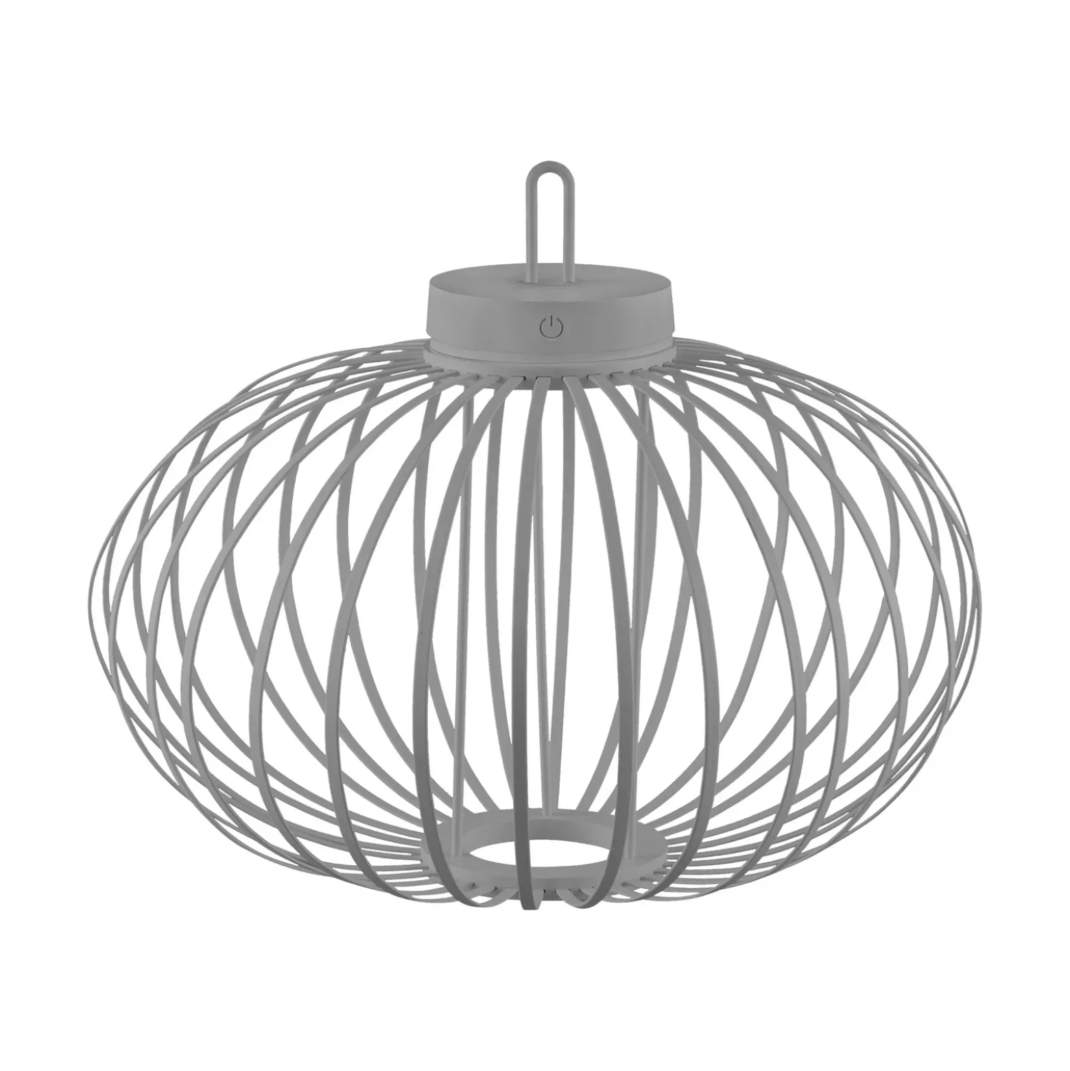 JUST LIGHT. Lámpara de mesa LED recargable Akuba gris-beige 37cm bambú