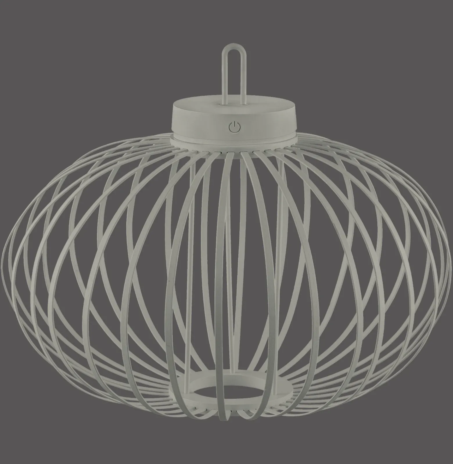 JUST LIGHT. Lámpara de mesa LED recargable Akuba gris-beige 37cm bambú
