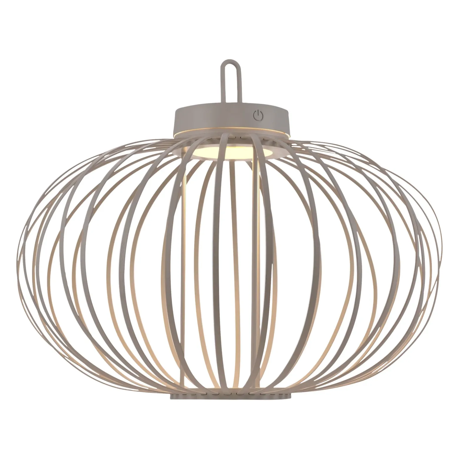 JUST LIGHT. Lámpara de mesa LED recargable Akuba gris-beige 37cm bambú