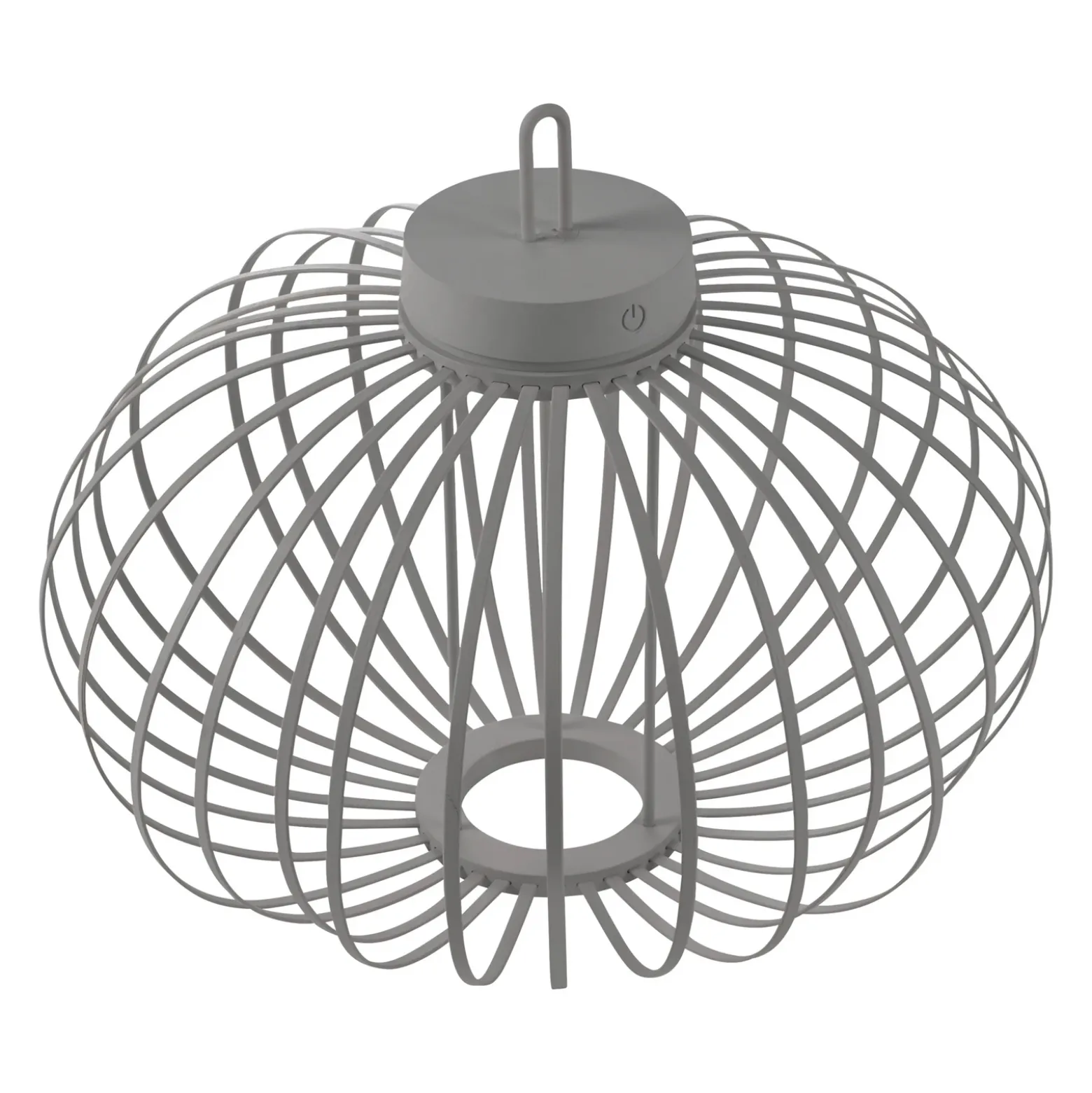 JUST LIGHT. Lámpara de mesa LED recargable Akuba gris-beige 37cm bambú