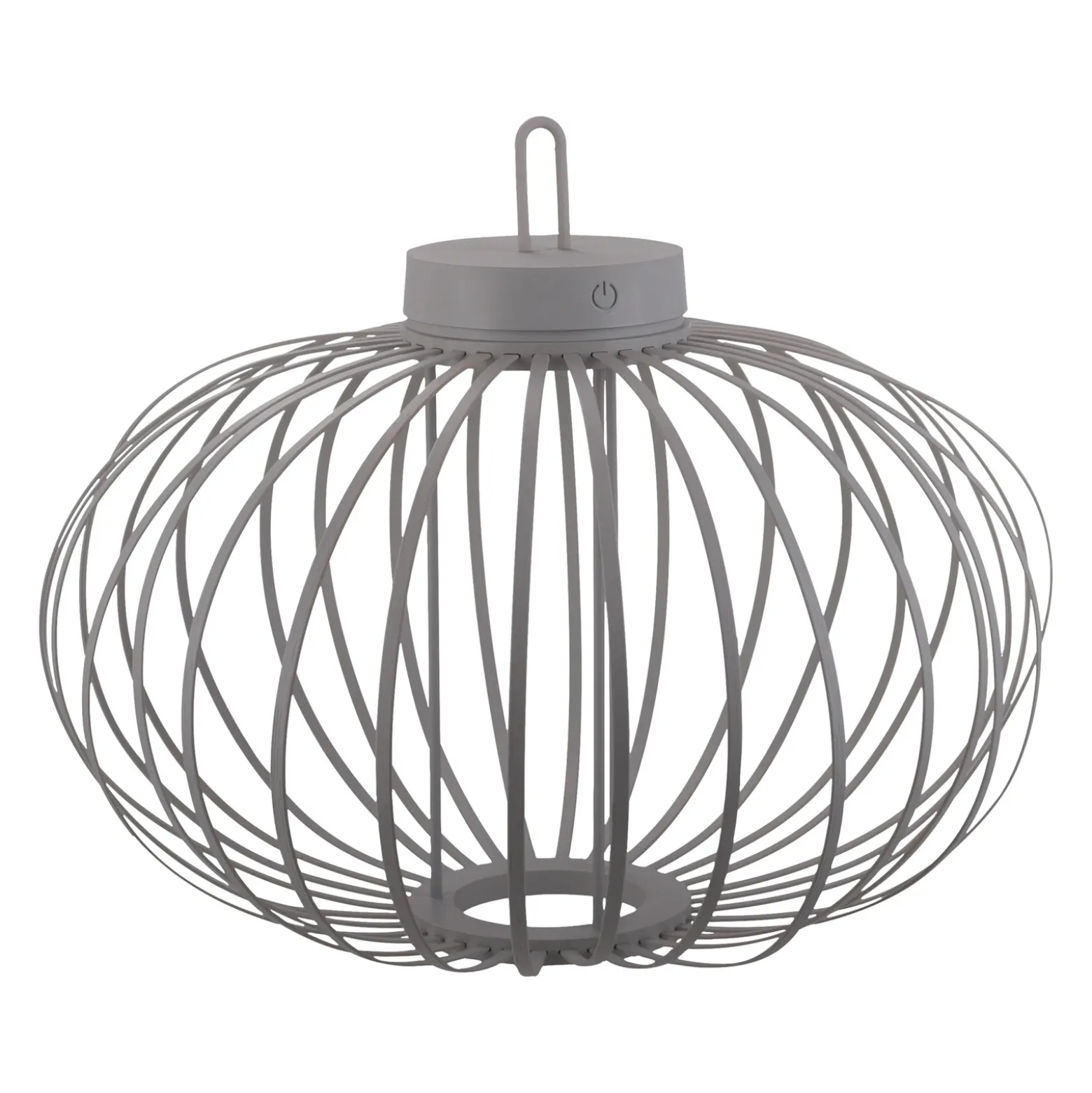 JUST LIGHT. Lámpara de mesa LED recargable Akuba gris-beige 37cm bambú