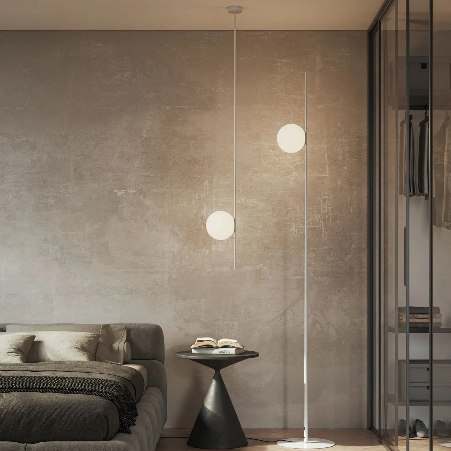 Karman Atmosphere lámpara de techo para exterior, blanca, 133 cm, plástico