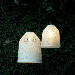 Karman Black Out colgante exterior, Ø 35 cm blanco