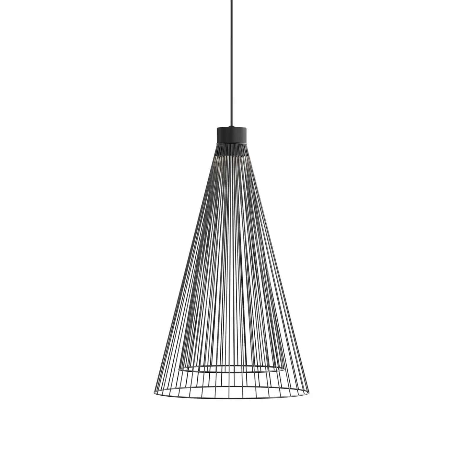 Karman lámpara colgante exterior LED Ikonika, negro, Ø 40 cm, IP55