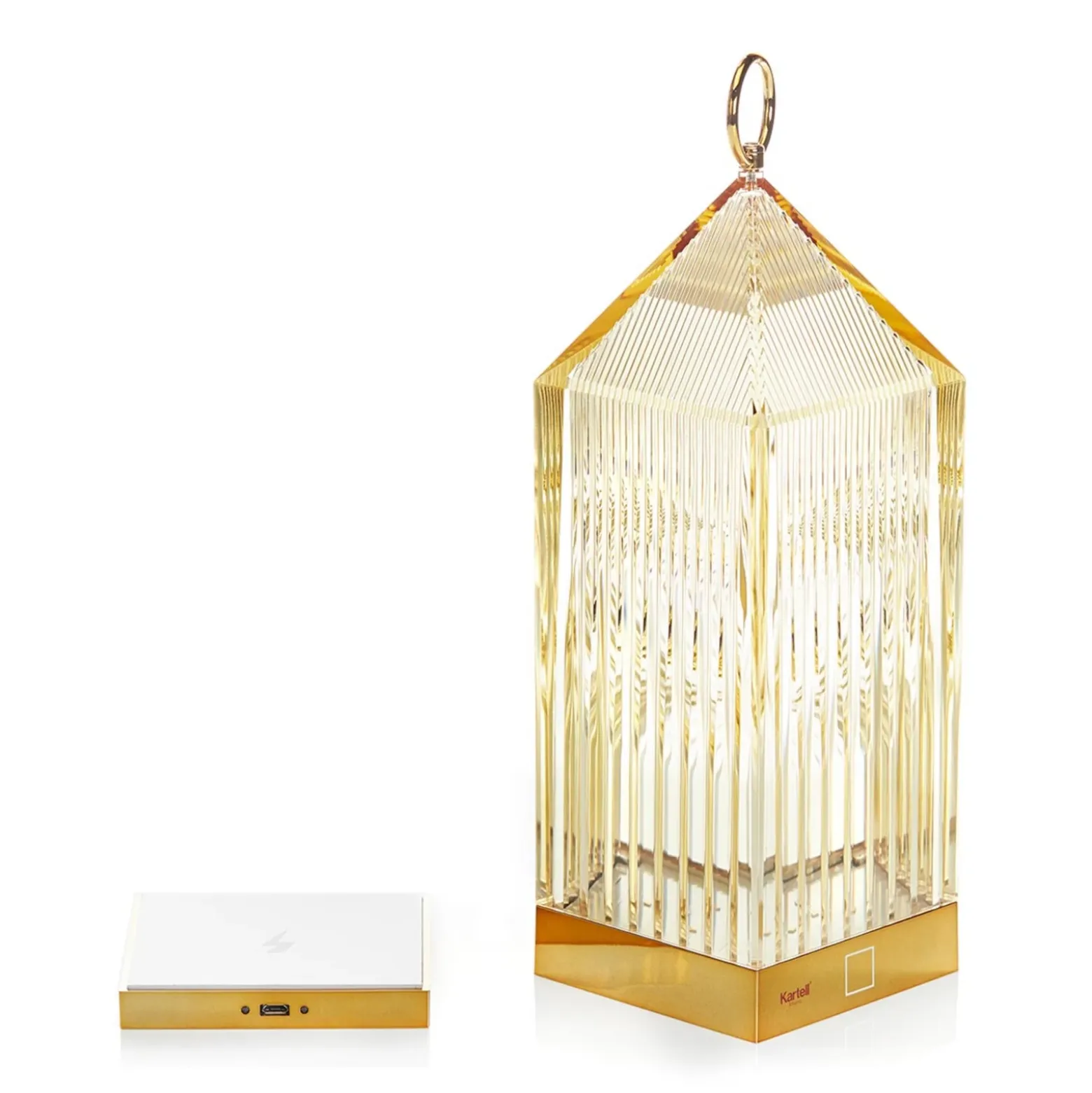 Kartell Lantern lámpara de mesa LED, ámbar IP54