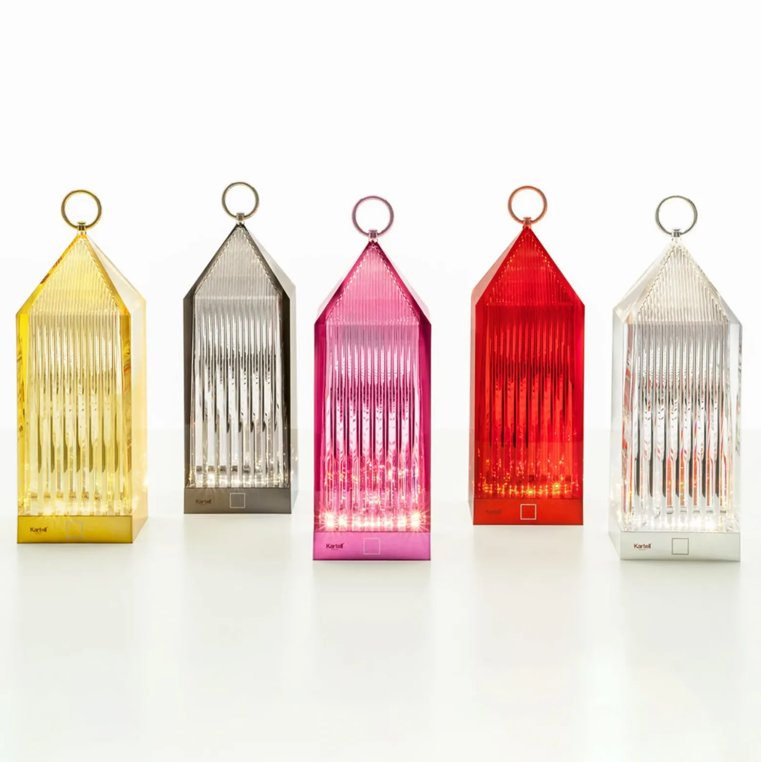 Kartell Lantern lámpara de mesa LED, gris ahumado