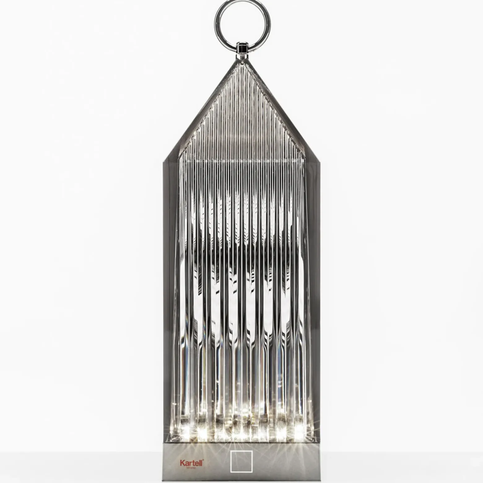 Kartell Lantern lámpara de mesa LED, gris ahumado