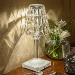 Kartell Lámpara de mesa LED recargable Battery, 26 cm, transparente, IP54