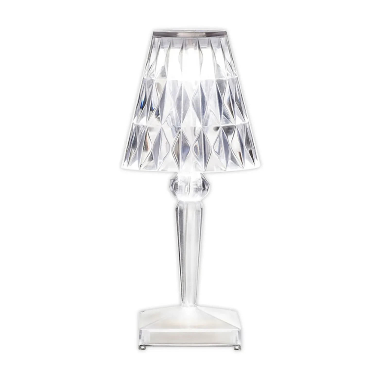 Kartell Lámpara de mesa LED recargable Battery, 26 cm, transparente, IP54