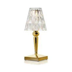 Kartell Lámpara de mesa LED recargable Battery, 26 cm, dorada, IP54