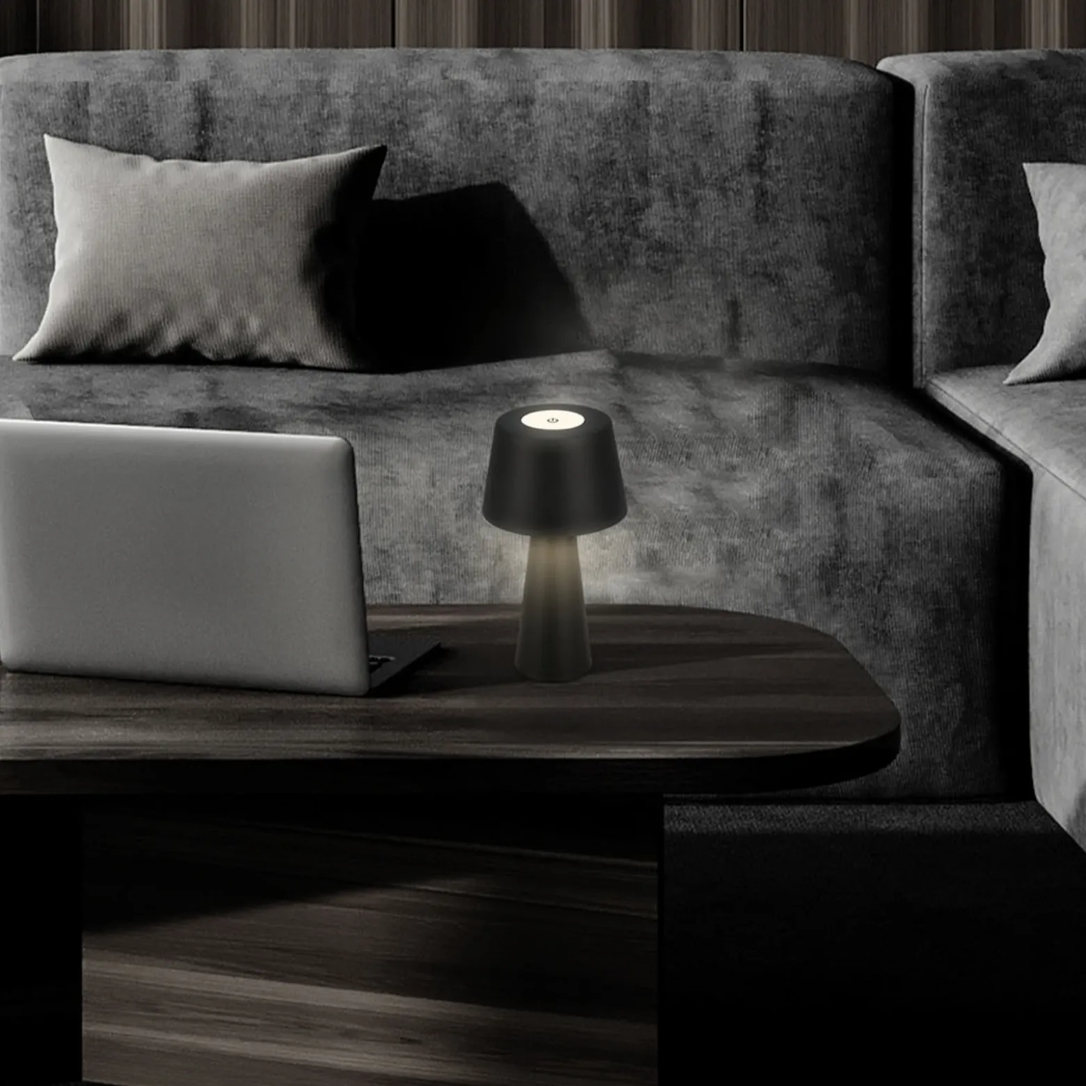 Kihi lámpara de mesa LED con batería recargable, negro