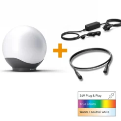 Kit de inicio STEINEL Sphera C blanco/antracita 30 cm RGBWW, IP65
