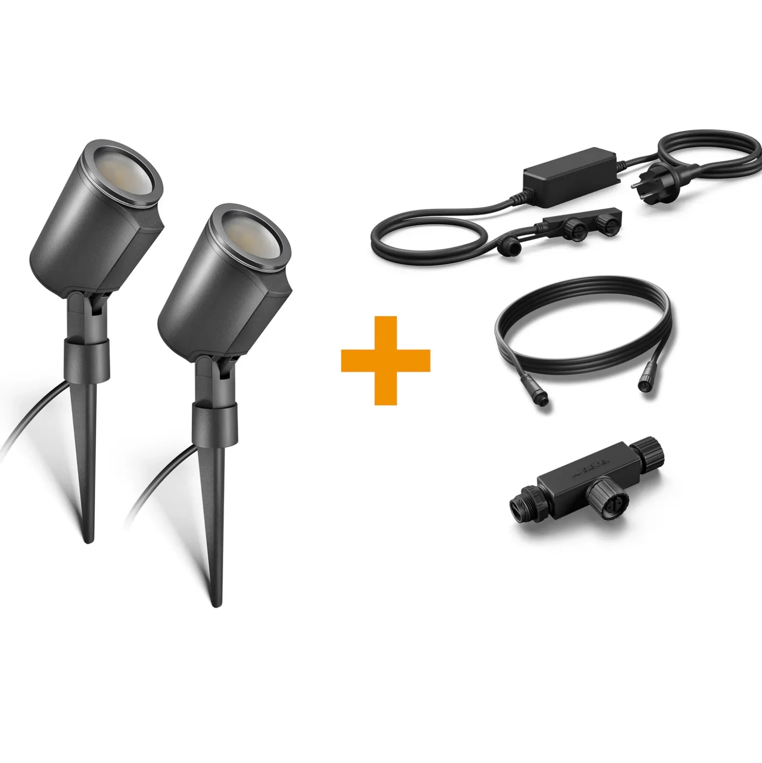Kit de inicio STEINEL Spot C, antracita, aluminio, IP65, RGBWW