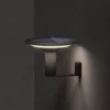 KLEWE aplique de pared LED solar Keope, antracita, Ø 21 cm aluminio IP65