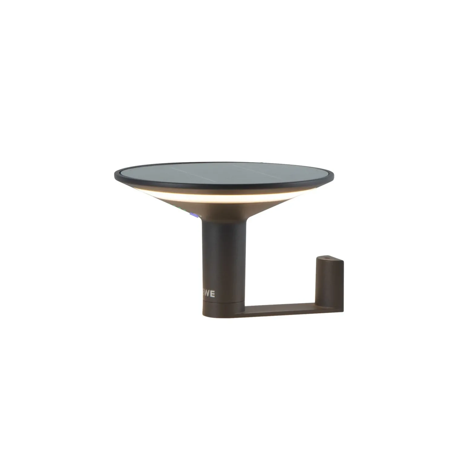 KLEWE aplique de pared LED solar Keope, antracita, Ø 21 cm aluminio IP65