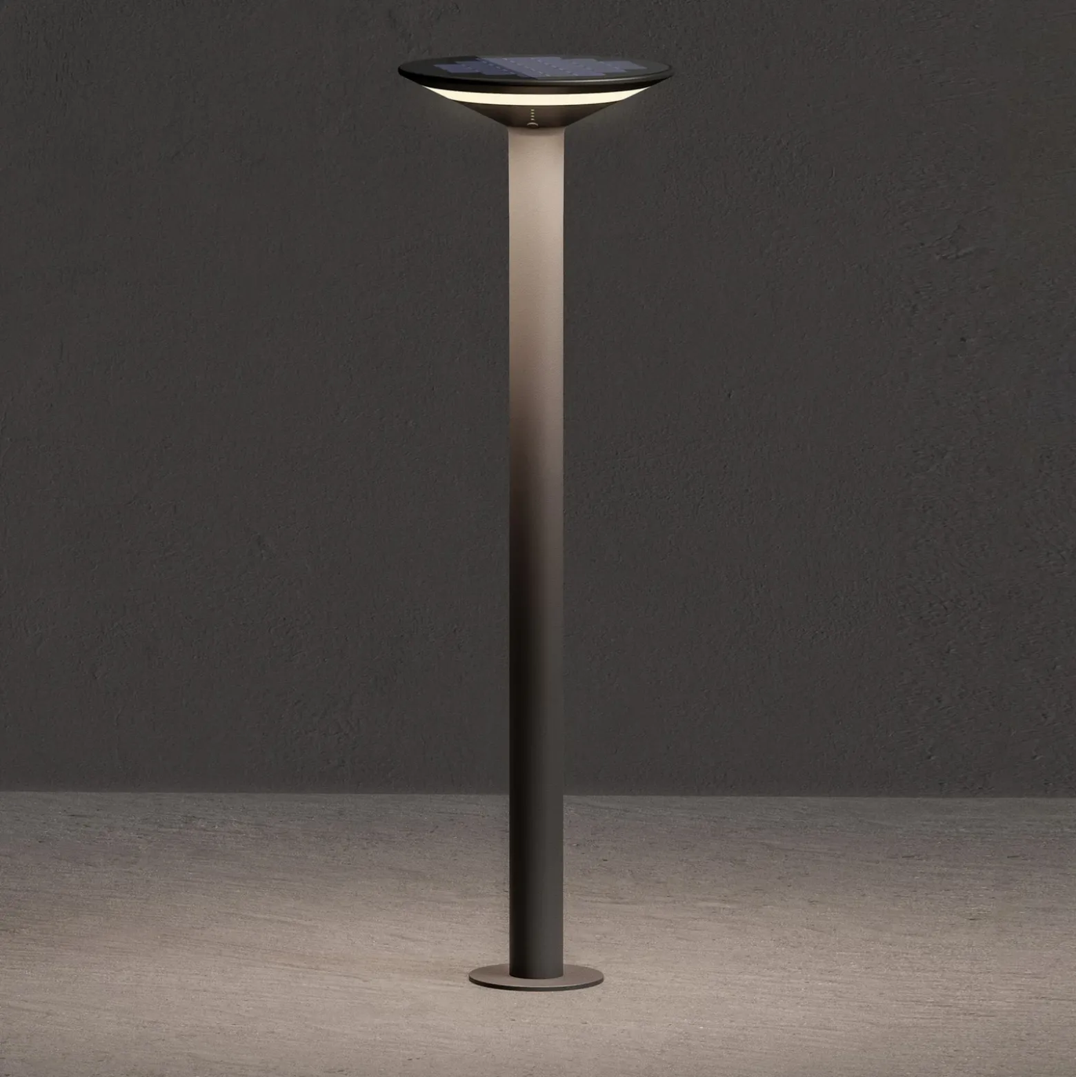 KLEWE Bolardo luminoso LED solar Keope, antracita, altura 80 cm, IP65