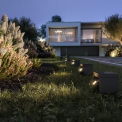 KLEWE Foco solar LED para jardín Alea antracita 15 x 15 cm IP65