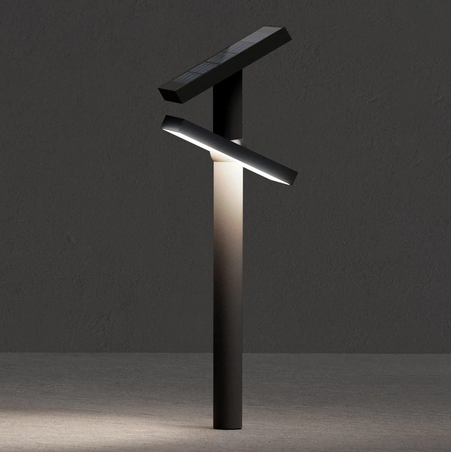 KLEWE Lámpara LED solar HELIOSTEPPER, antracita, piqueta, IP65