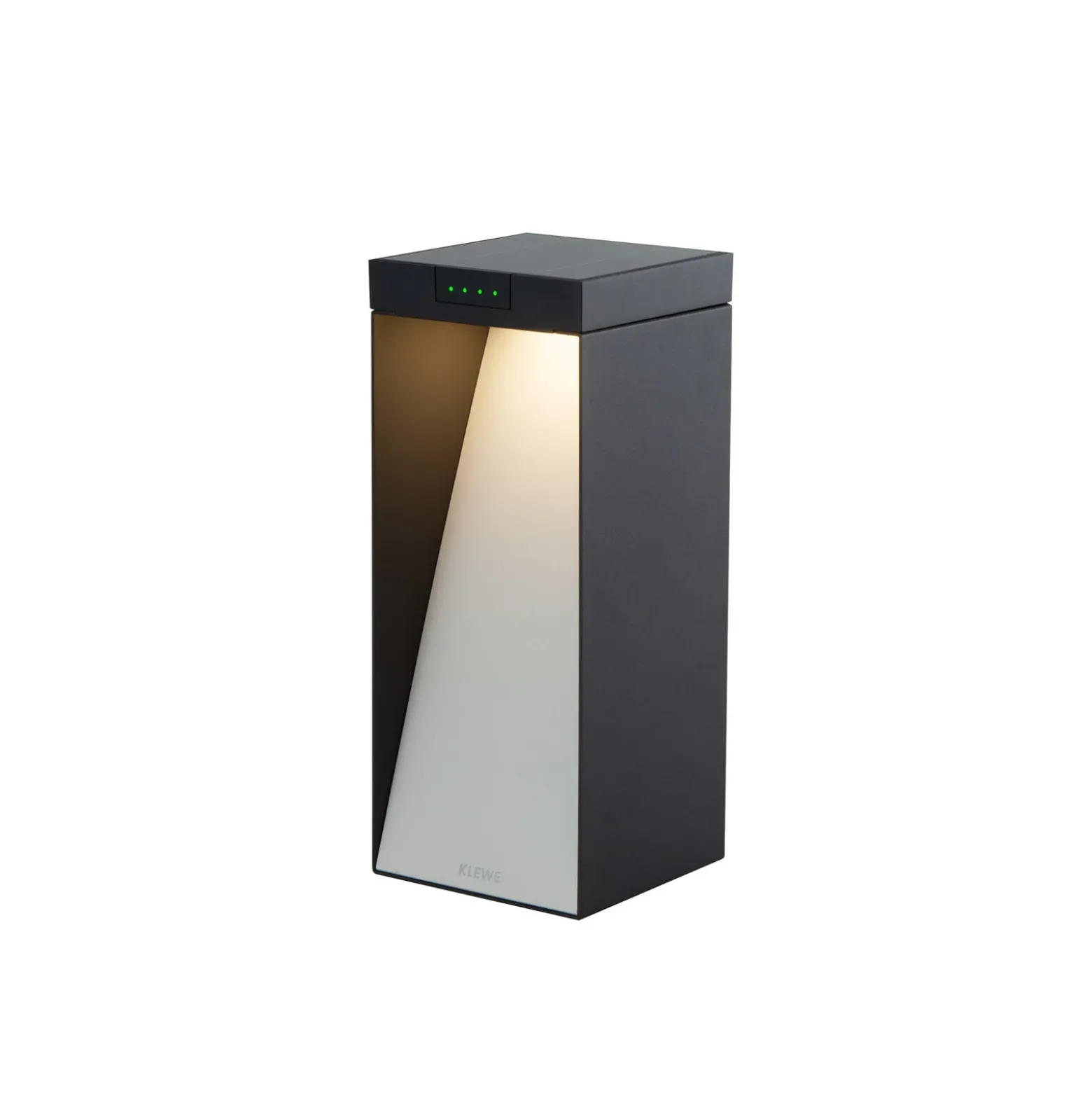 KLEWE Lámpara LED solar MILIO SIDE, antracita, 35 cm, aluminio, IP65