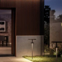 KLEWE Lámpara LED solar PLANET B antracita 160 cm con piqueta IP65