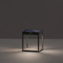 KLEWE Lámpara LED solar RADIA GROUND, antracita, 25 cm aluminio IP65