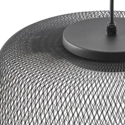 Lampára colgante exterior LED Lucande Korvyn, negra, Ø 50 cm, regulable por
