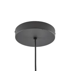 Lampára colgante exterior LED Lucande Korvyn, negra, Ø 50 cm, regulable por
