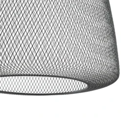Lampára colgante exterior LED Lucande Korvyn, negra, Ø 50 cm, regulable por