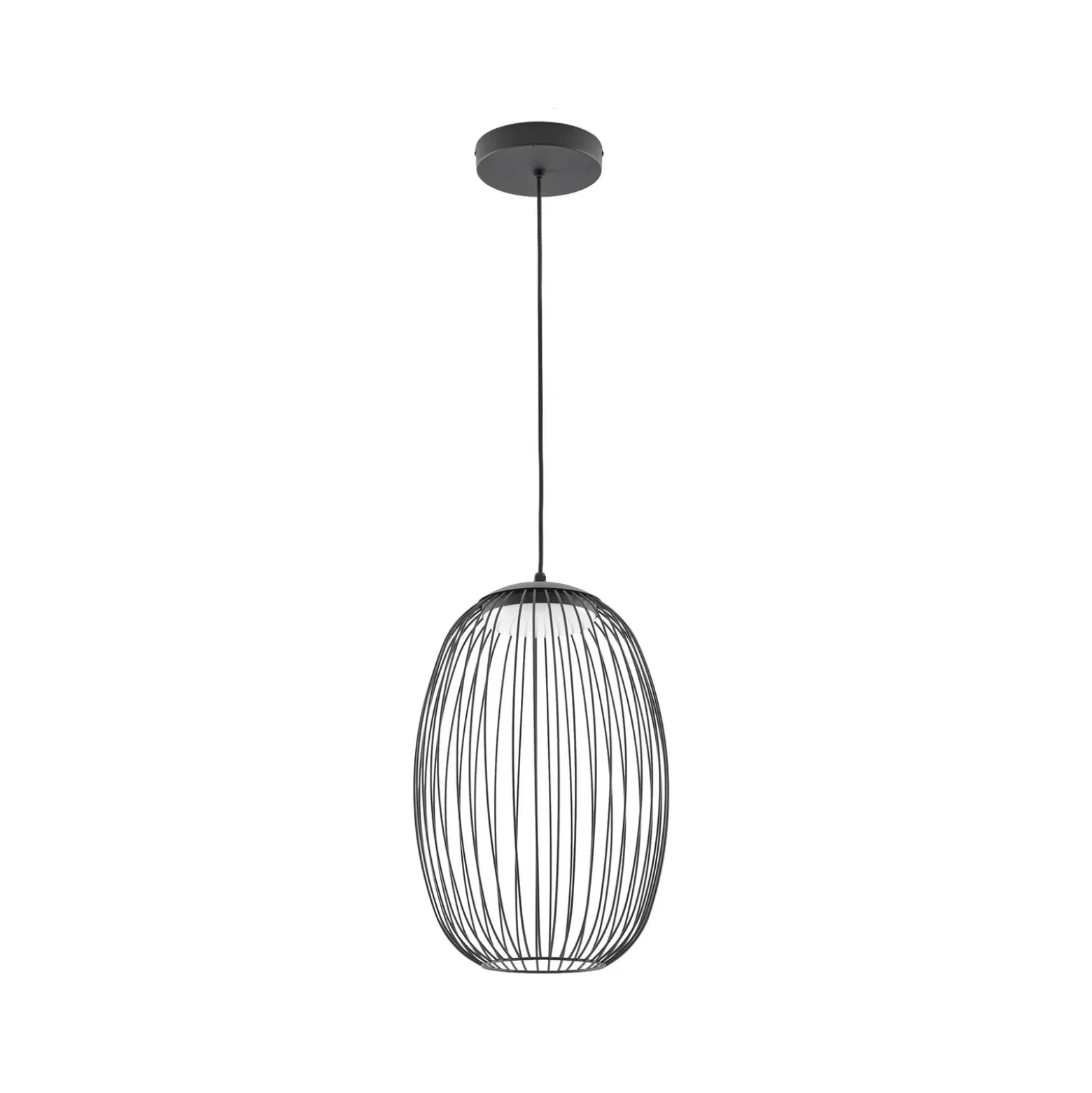 Lampára colgante exterior LED Lucande Richi, negra, Ø 35 cm, atenuable