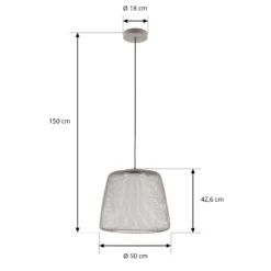 Lampára colgante exterior LED Lucande Korvyn, gris, Ø 50 cm, regulable por pasos