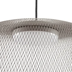 Lampára colgante exterior LED Lucande Korvyn, gris, Ø 50 cm, regulable por pasos