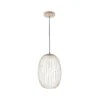 Lampára colgante exterior LED Lucande Richi, beige, Ø 35 cm, atenuable