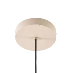 Lampára colgante exterior LED Lucande Richi, beige, Ø 35 cm, atenuable