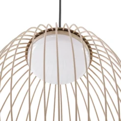 Lampára colgante exterior LED Lucande Richi, beige, Ø 35 cm, atenuable