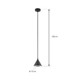 Lampára colgante exterior LED Lindby Soran, Ø 15 cm, negra, IP44