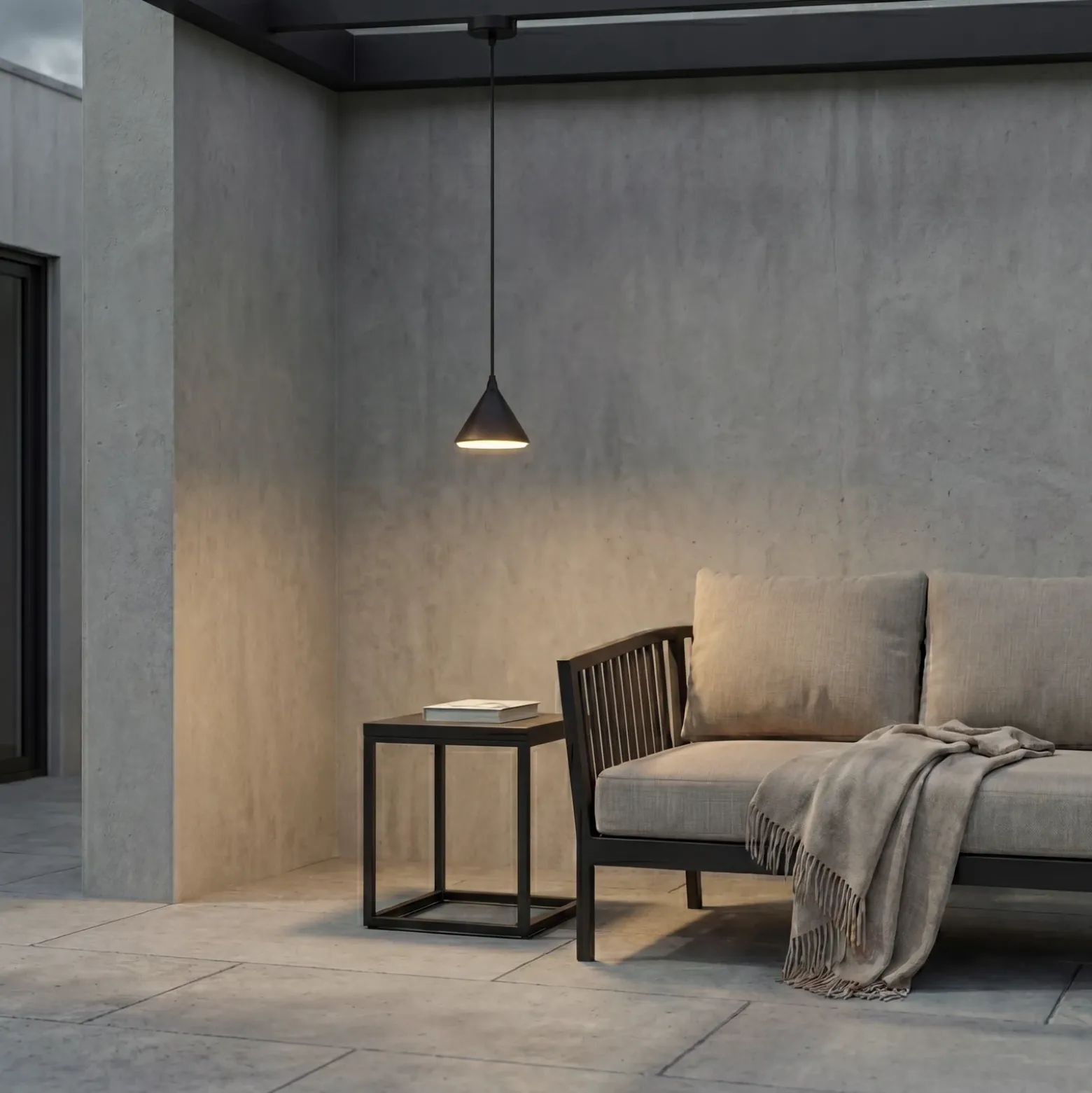 Lampára colgante exterior LED Lindby Soran, Ø 15 cm, negra, IP44