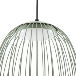 Lampára colgante exterior LED Lucande Richi, verde, Ø 35 cm, atenuable