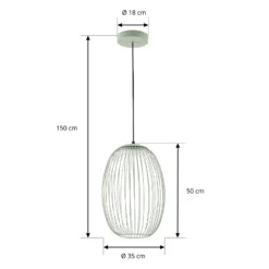 Lampára colgante exterior LED Lucande Richi, verde, Ø 35 cm, atenuable