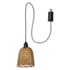 Lampára colgante exterior LED Twine marrón Plástico Ø 15 cm Batería