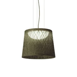 Lampára colgante exterior LED WIND de Vibia, verde, 48 x 60 cm, 927