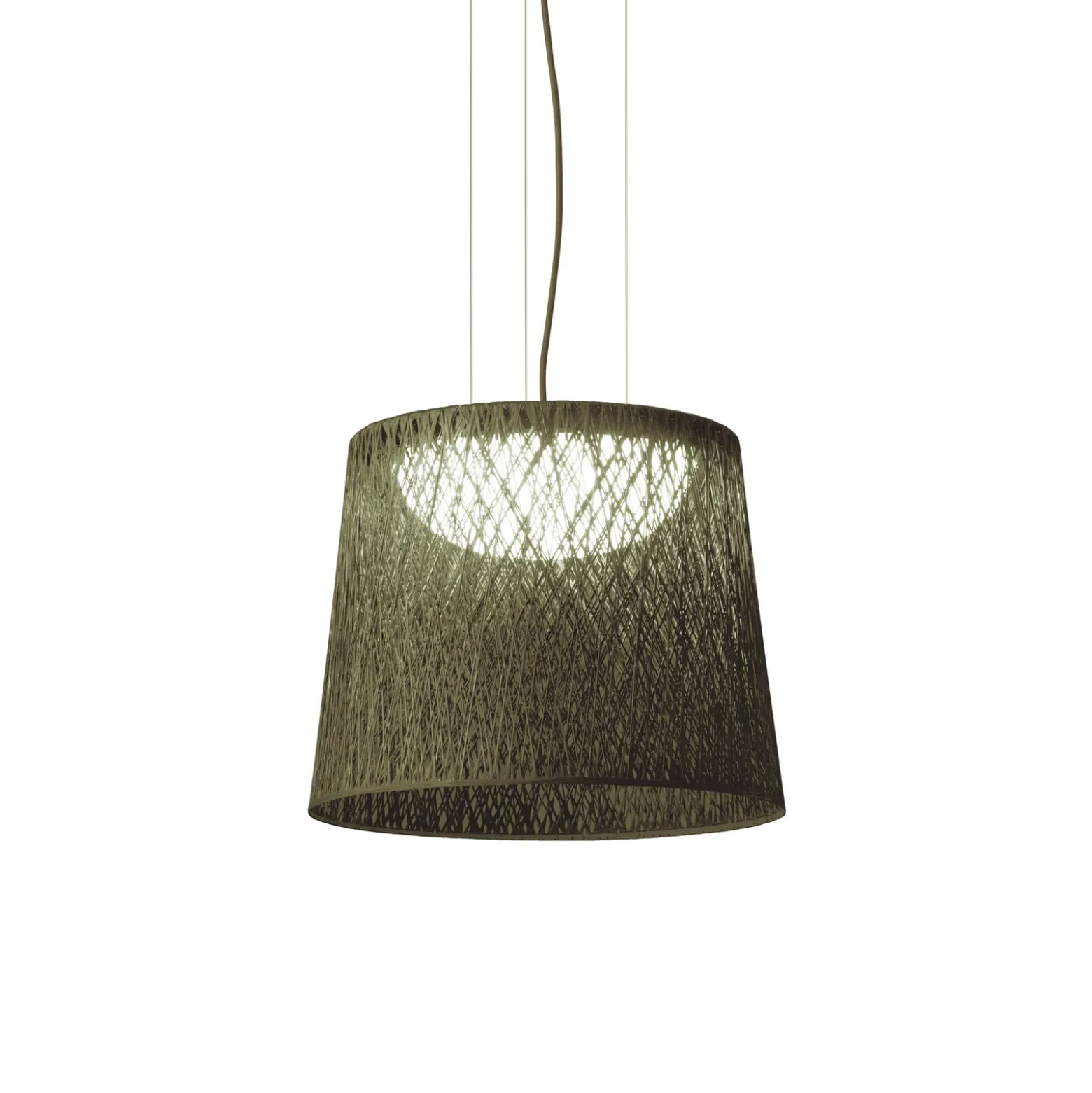 Lampára colgante exterior LED WIND de Vibia, verde, 48 x 60 cm, 927