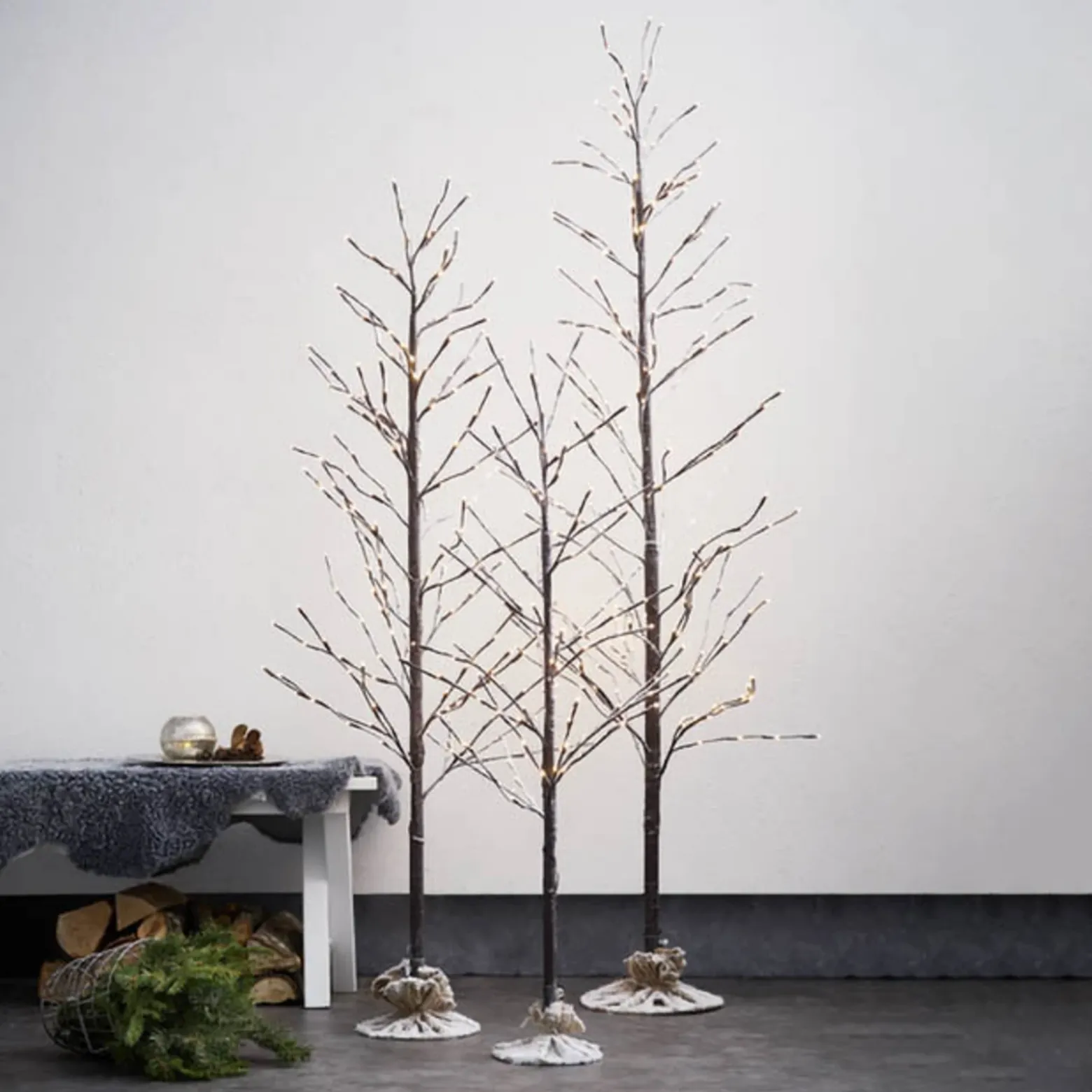 LED árbol decorativo Tobby Tree IP44 marrón altura 150cm