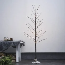 LED árbol decorativo Tobby Tree IP44 marrón altura 120cm